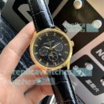 Swiss Replica Patek Philippe Complications Gold Watch Leather Strap